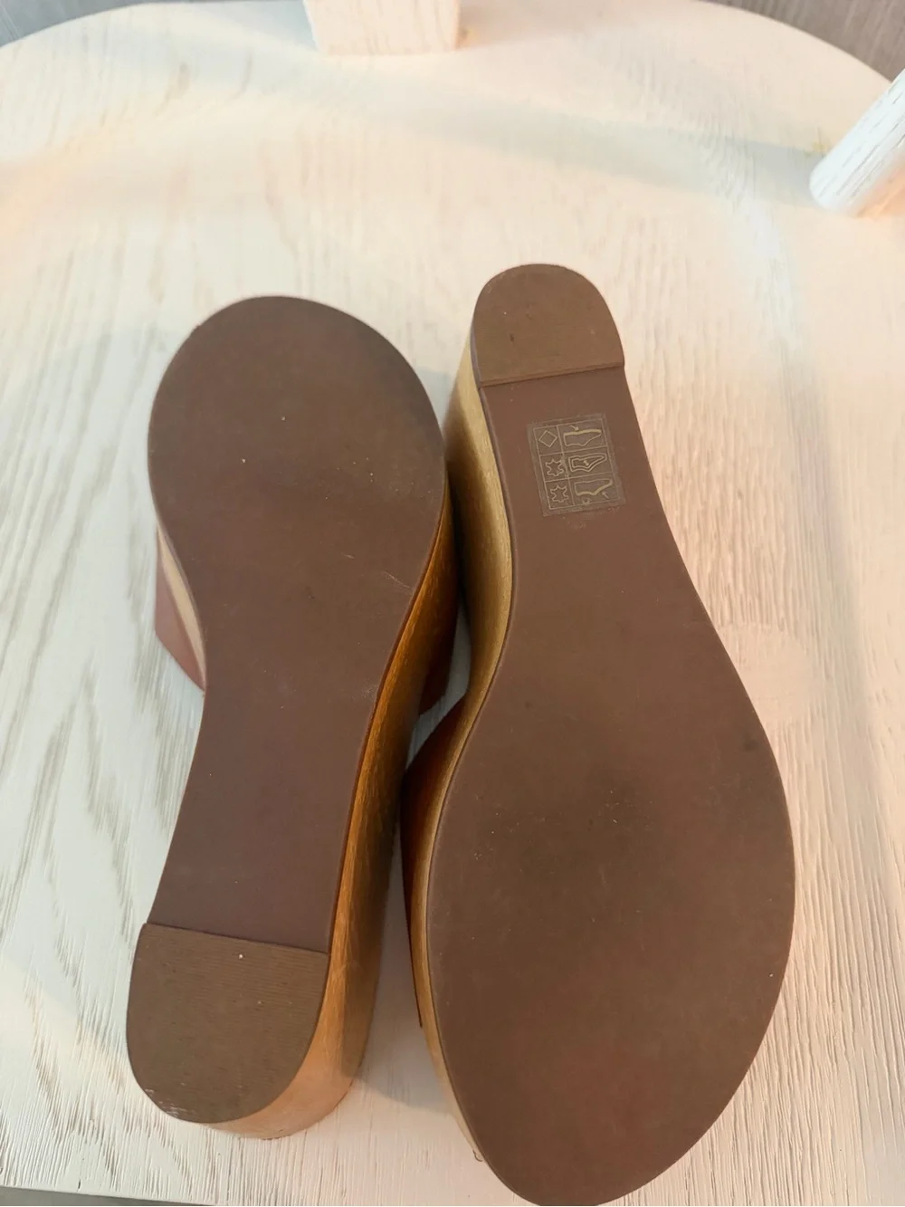 Tory Burch Patty Wedge Slide Sandals in Brown Leather